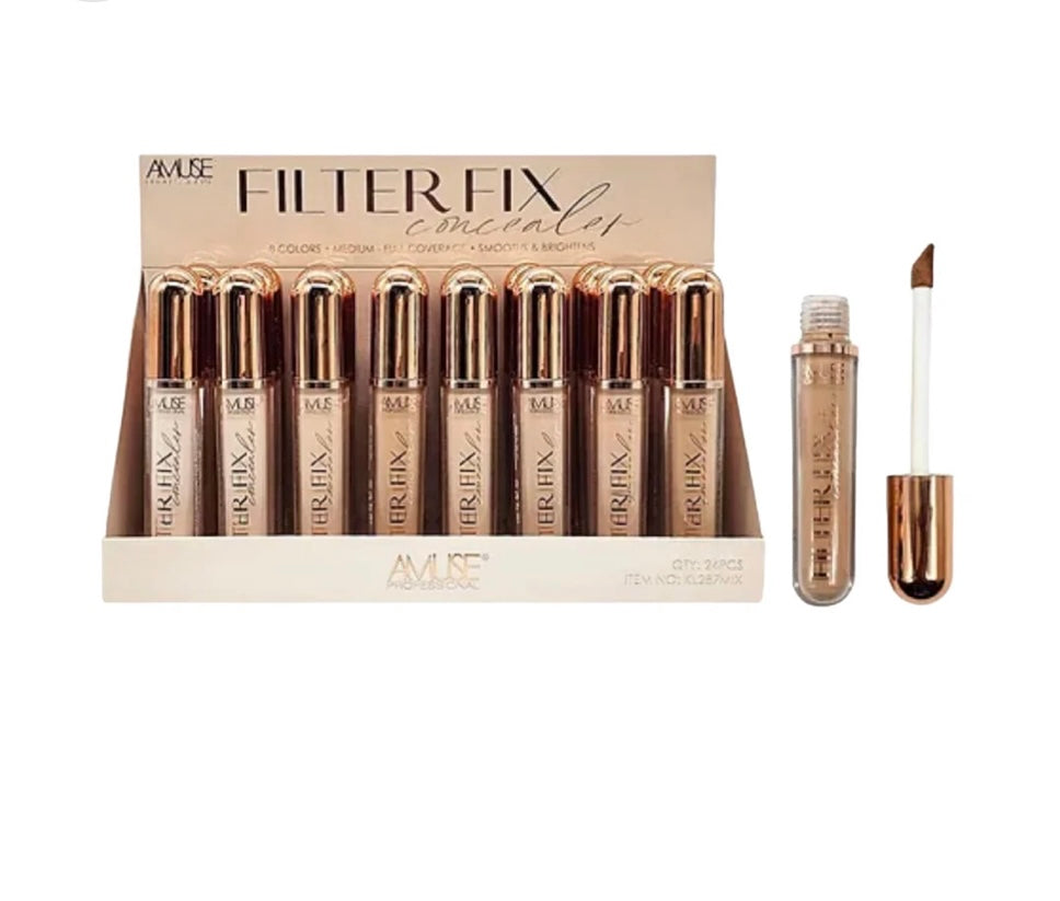 Amuse filter fix concealer 8 colors medium full coverage smooths & brightens