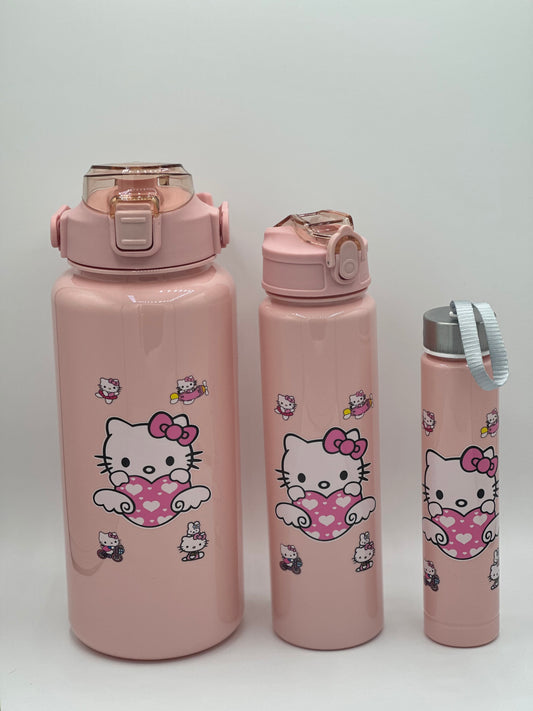 Plastics bottles set of 3  (Hello Kitty)